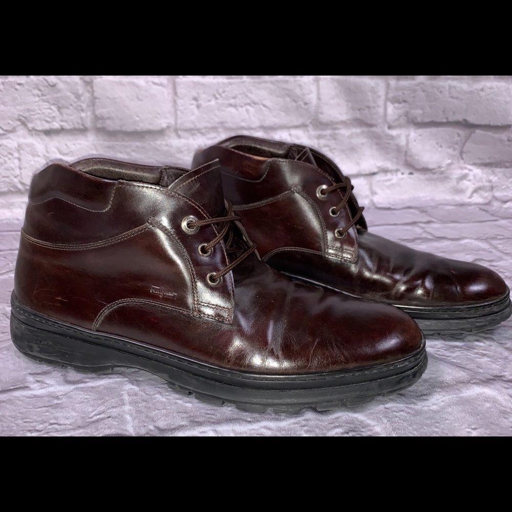 SALVATORE FERRAGAMO LEATHER ANKLE BOOT SHOES SZ 11